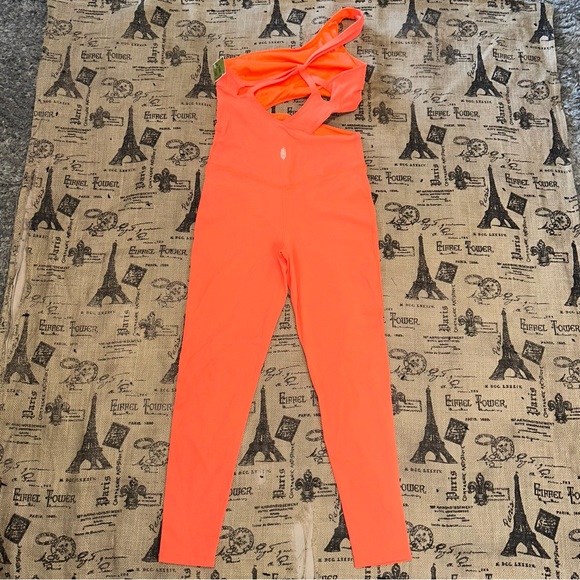 Free People Movement NWT! Orange Transcend Limits Onesie Size S - Picture 10 of 17
